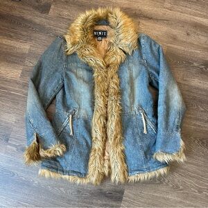 Y2K MIXIT JEAN & faux FUR Penny Lane JACKET sz M